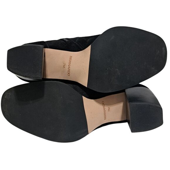 Bernardo Norwich Leather Suede Western Goth Ankle Boots Black Size 7 - Picture 6 of 13